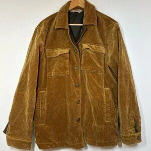 ASPESI Brown Men's Corduroy Button Up Jacket Wool Lined Coat XL